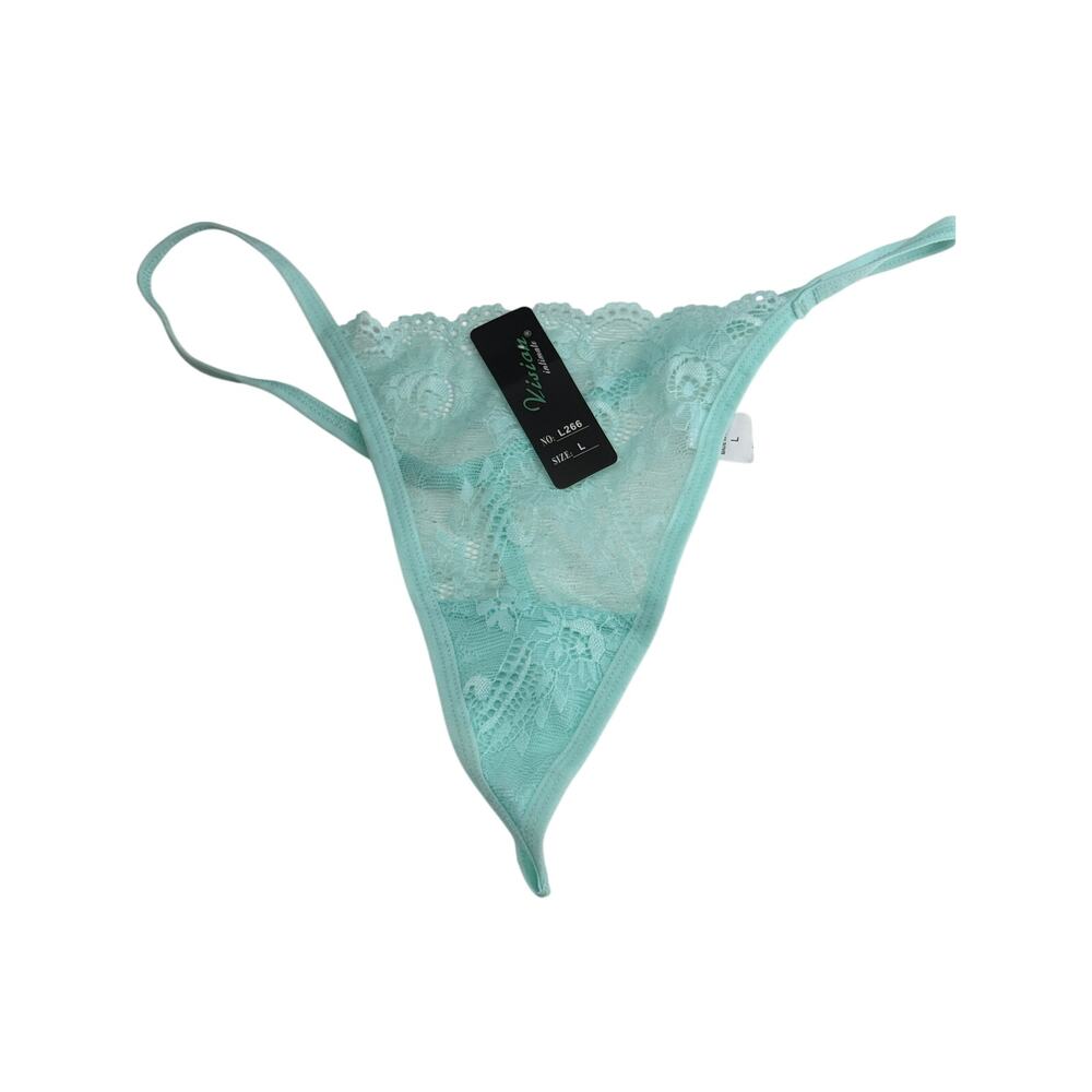 Vision Intimate Mint Lace G String Pantie Womens Large